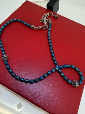 Exquisite BARBARA BIXBY 925 and Blue Fresh Water Pearl Necklace
